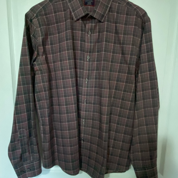 UNTUCKit Mens Red Check Cotton Wrinkle Free Lerman Casual Office Shirt- Sz-XL - Picture 16 of 16